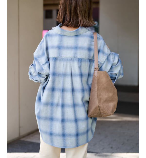 FRAMeWORK「INDIGO CHECKオーバーシャツ」|シャツ・ブラウス|