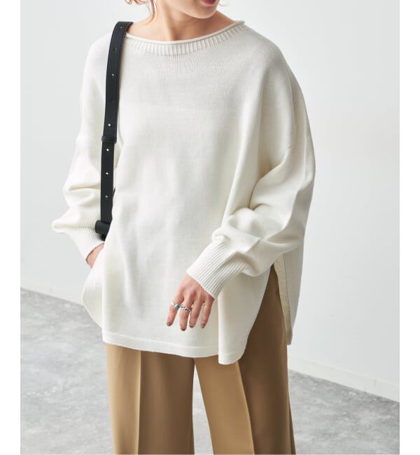 Spick and Span「バルキーヤーンルーズボートネックニット」|ニット・セーター|