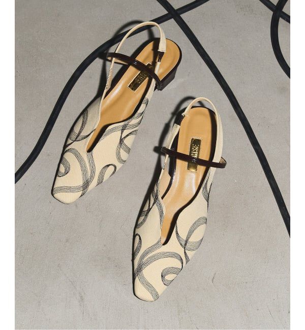 GRISE「《追加予約》GRISE4cmナロースクエアウェーブスリングバック」|パンプス|