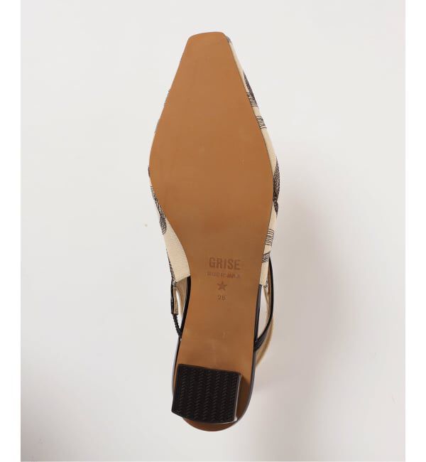 GRISE「《追加予約》GRISE4cmナロースクエアウェーブスリングバック」|パンプス|