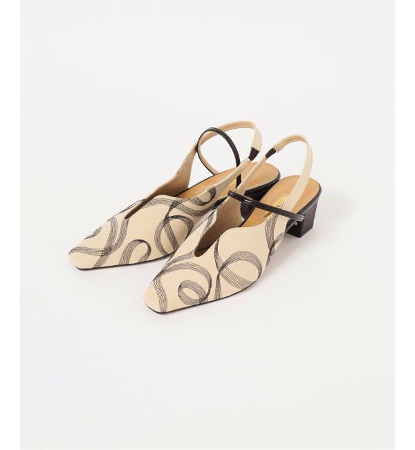 GRISE「《追加予約》GRISE4cmナロースクエアウェーブスリングバック」|パンプス|