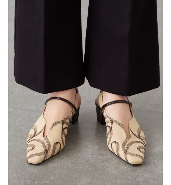 GRISE「《追加予約》GRISE4cmナロースクエアウェーブスリングバック」|パンプス|