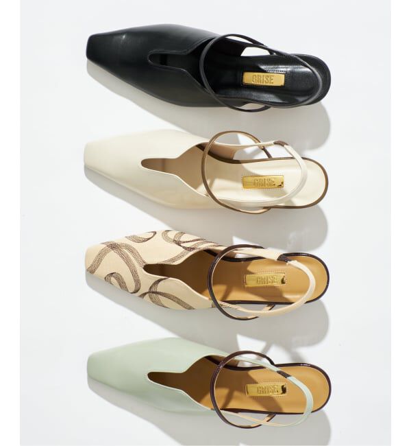 GRISE「《追加予約》GRISE4cmナロースクエアウェーブスリングバック」|パンプス|