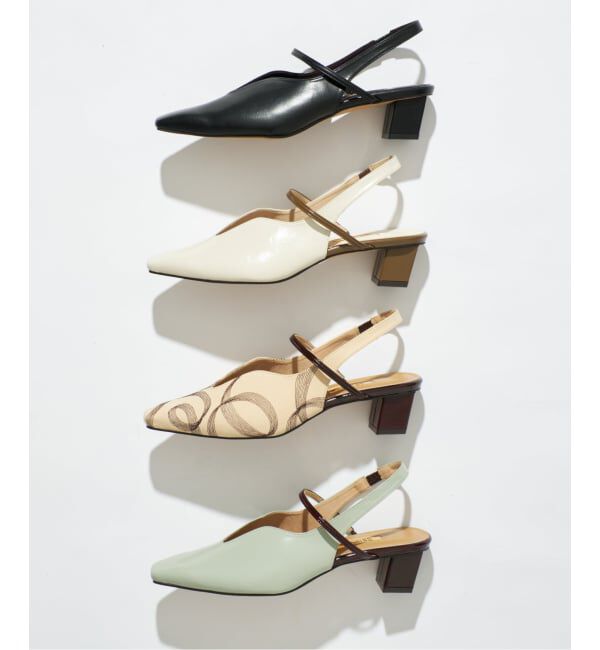 GRISE「《追加予約》GRISE4cmナロースクエアウェーブスリングバック」|パンプス|