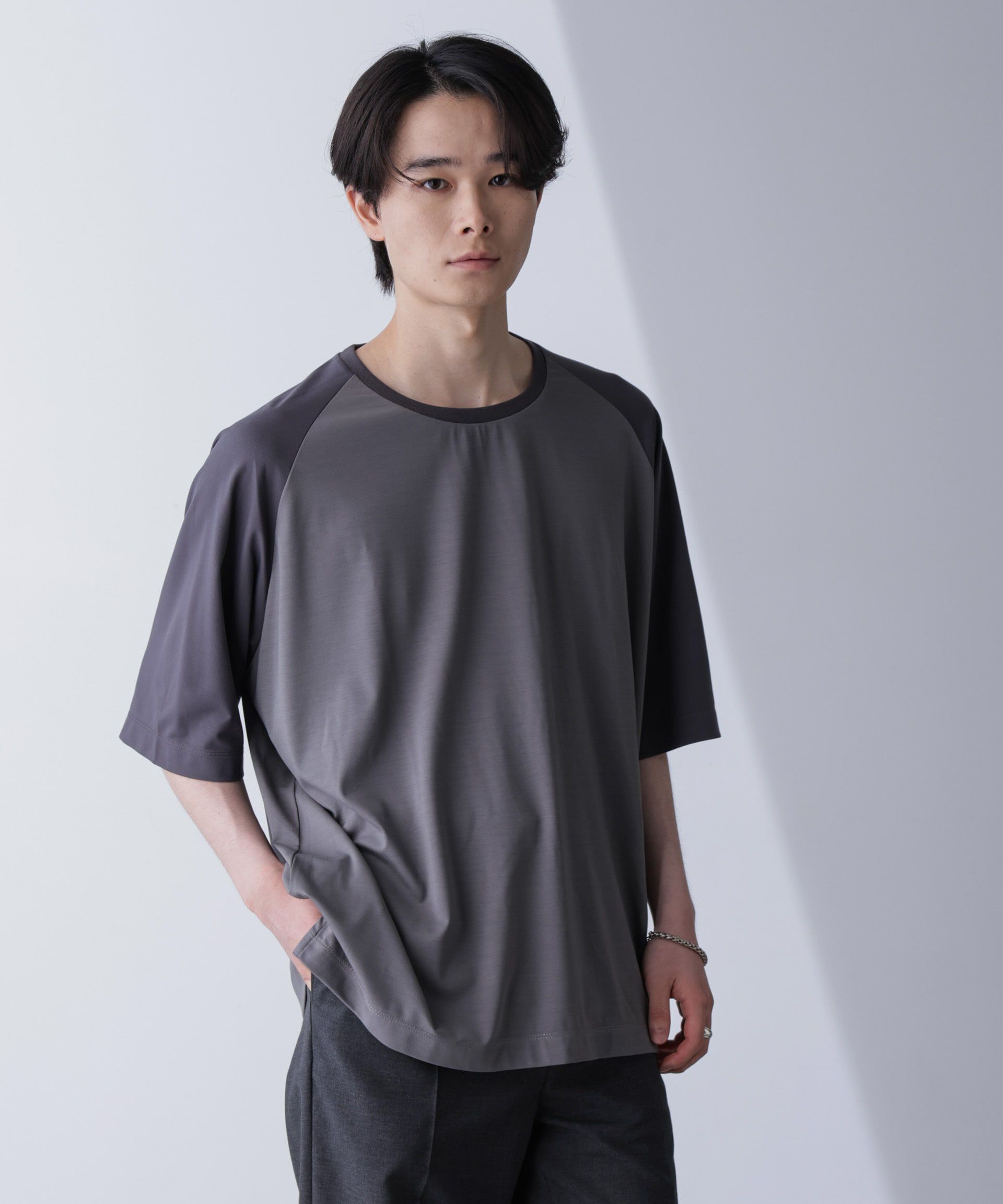 nano･universe「ワイドシルエットラグランTシャツ 半袖」|Tシャツ・カットソー|