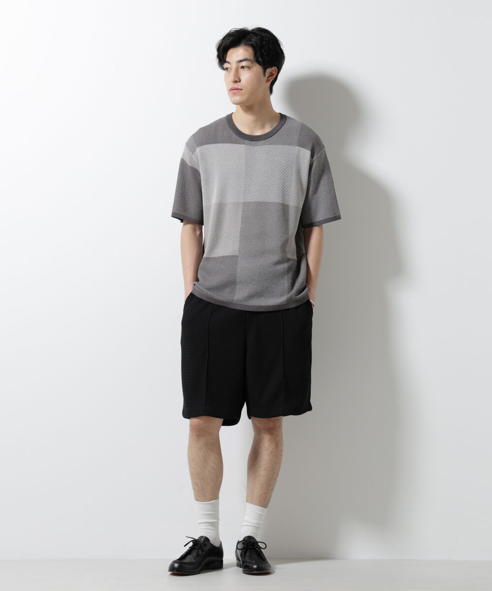 nano･universe「ジャガードニットソーショートパンツ（セットアップ可）」|チノ|