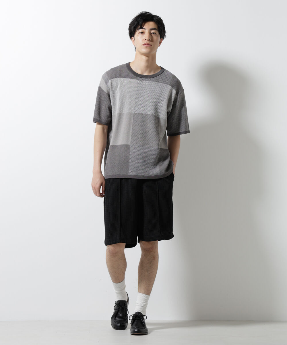 nano･universe「ジャガードニットソーショートパンツ（セットアップ可）」|チノ|