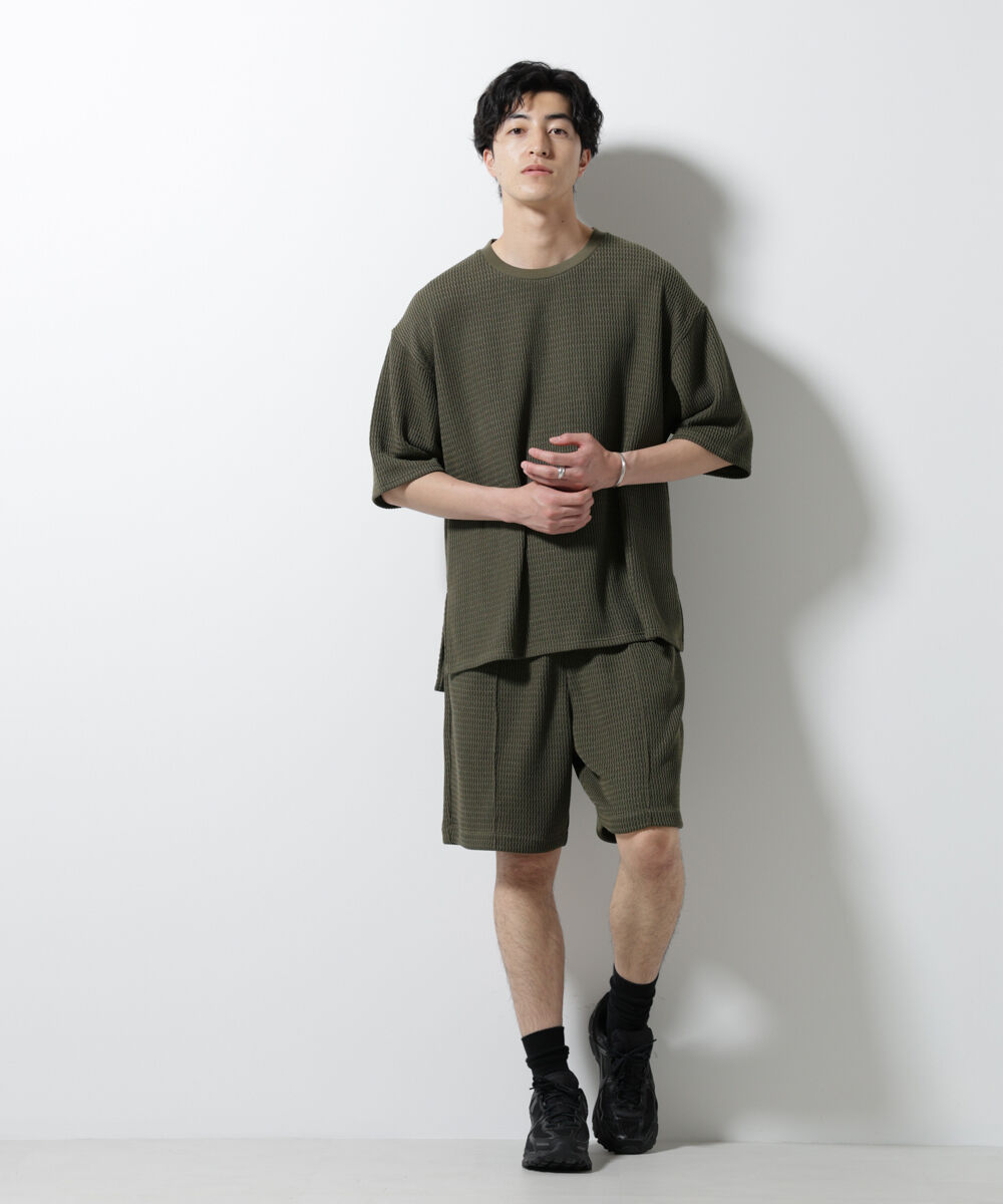 nano･universe「ジャガードニットソーショートパンツ（セットアップ可）」|チノ|