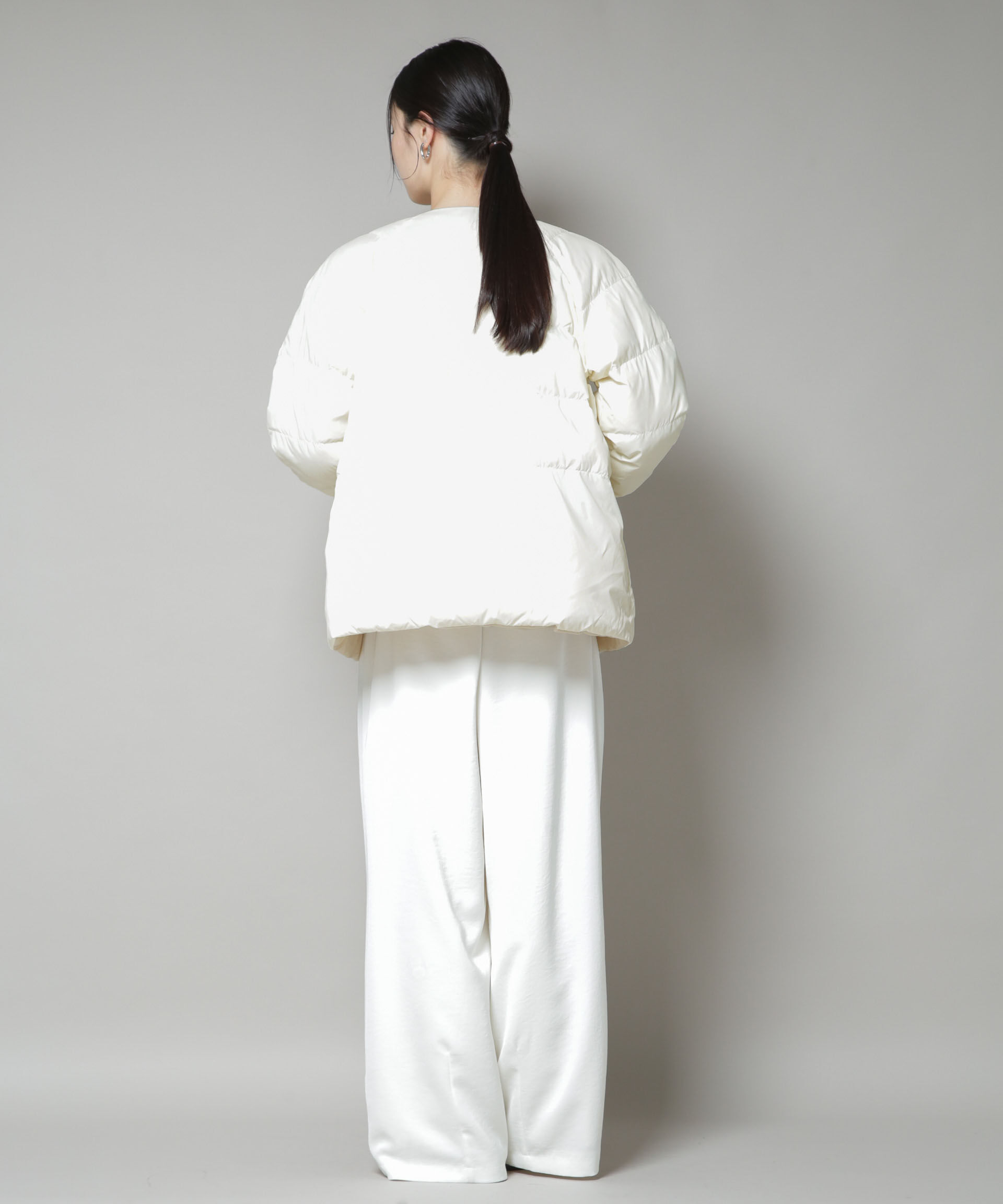 nano･universe「撥水加工ライトダウン リバーシブルノーカラージャケット」|ダウン|