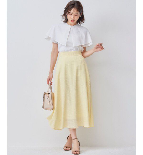 組曲「サッカーストレッチ 襟付きブラウス」|シャツ・ブラウス|