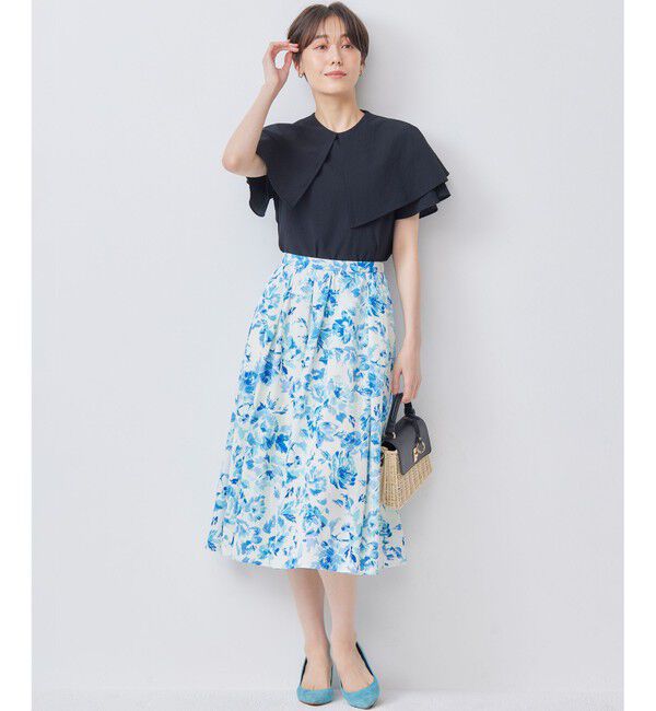 組曲「サッカーストレッチ 襟付きブラウス」|シャツ・ブラウス|