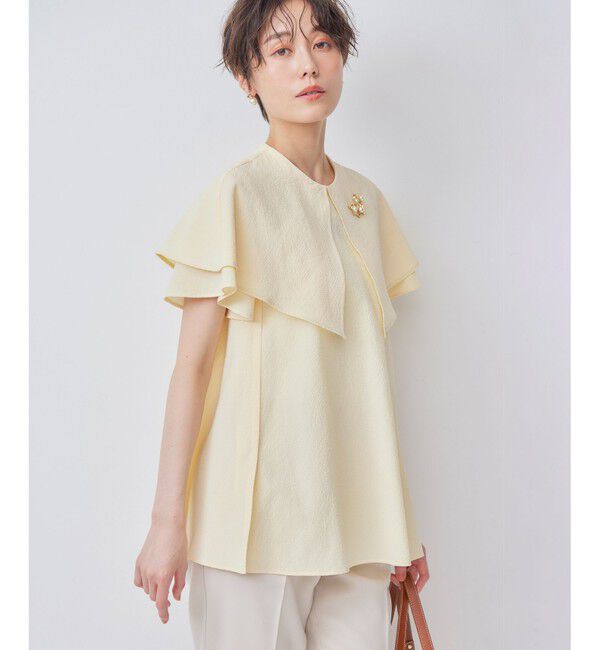 組曲「サッカーストレッチ 襟付きブラウス」|シャツ・ブラウス|