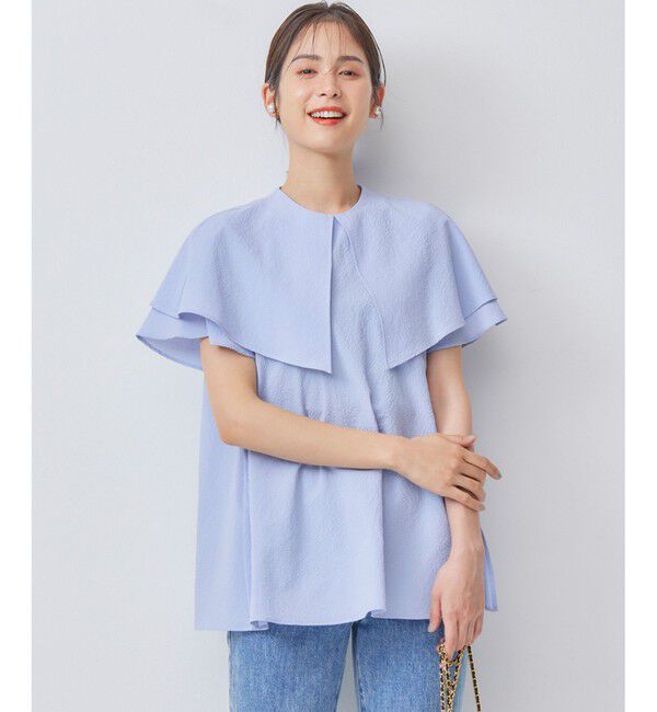 組曲「サッカーストレッチ 襟付きブラウス」|シャツ・ブラウス|ｻｯｸｽﾌﾞ