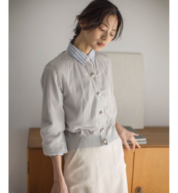 組曲「【WEB限定】チュールニット ブルゾン」|カーディガン|