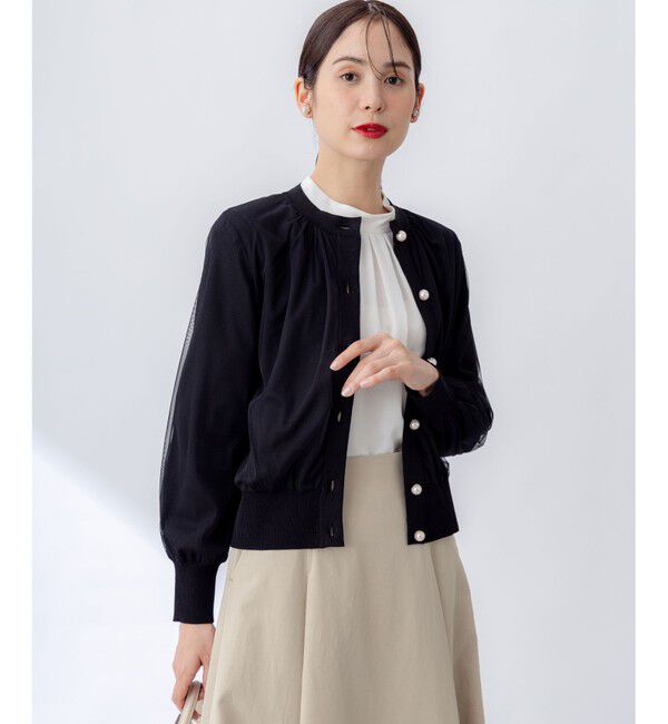 組曲「【WEB限定】チュールニット ブルゾン」|カーディガン|