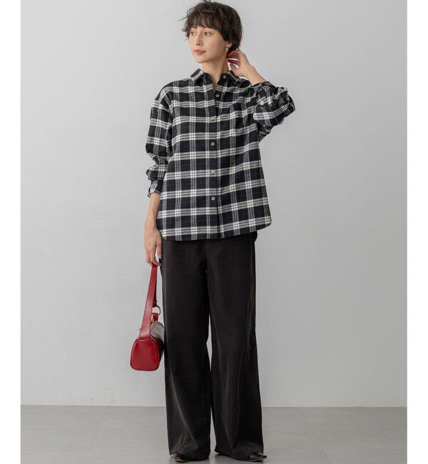 23区「【洗える】ブラッシュド ビエラチェック シャツ」|シャツ・ブラウス|