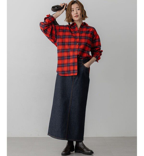 23区「【洗える】ブラッシュド ビエラチェック シャツ」|シャツ・ブラウス|