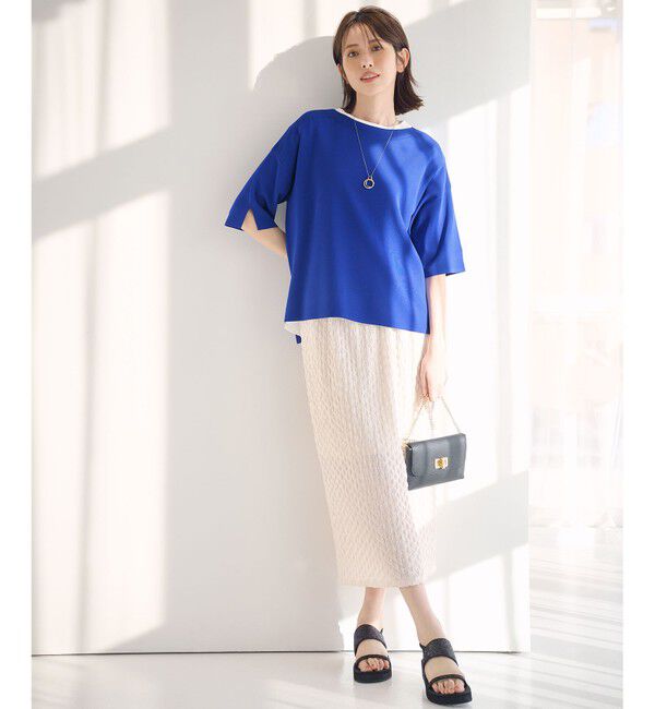 any SiS「【洗える】カットジャカードナロー スカート」|スカート|アイボリー