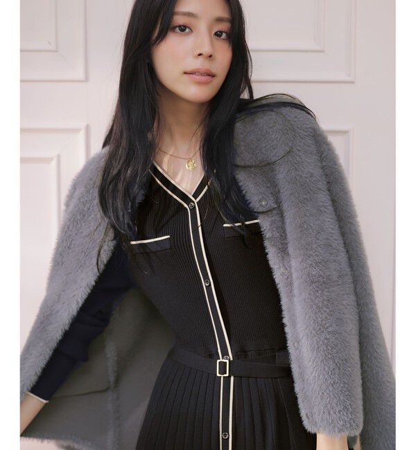 ANY SIS「フェザーニット ジャケット」|カーディガン|