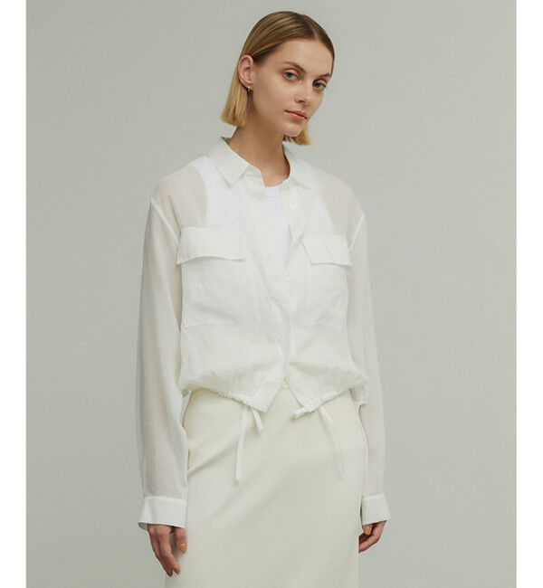 BEIGE,「PAULINE / ドローストリングシアーブラウス」|シャツ・ブラウス|White
