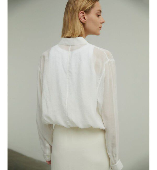 BEIGE,「PAULINE / ドローストリングシアーブラウス」|シャツ・ブラウス|