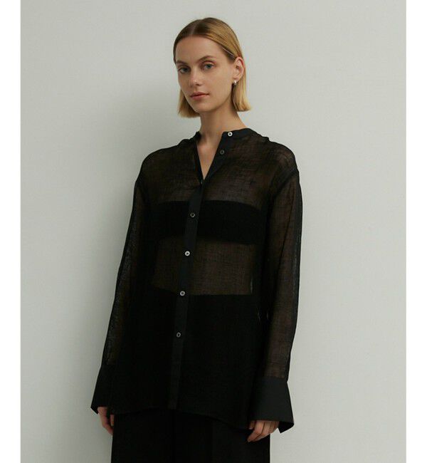 BEIGE,「MATHIEU / バンドカラーシャツ」|シャツ・ブラウス|Black