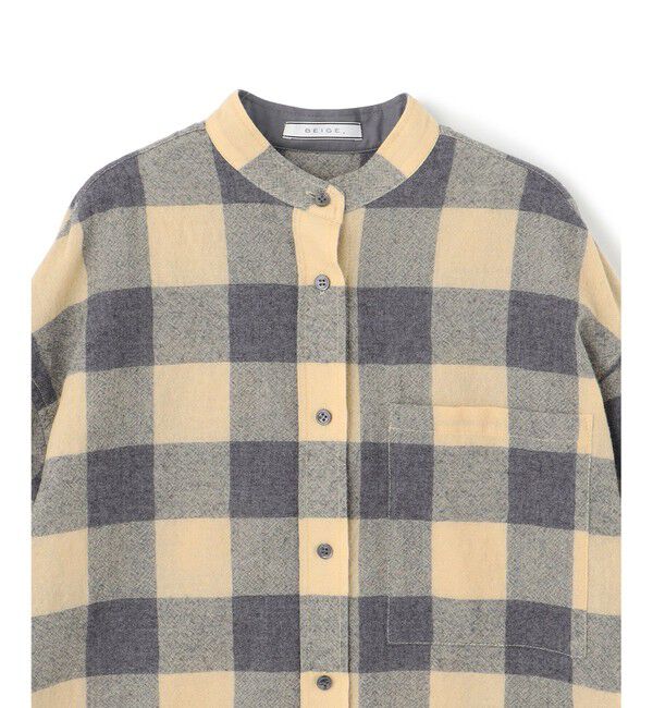 BEIGE,「HOBBS / ウールチェックカシュクールブラウス」|シャツ・ブラウス|