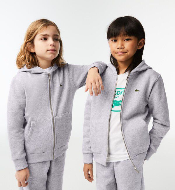 LACOSTE「BOYSミニマルジップアップパーカ」|パーカー|グレー