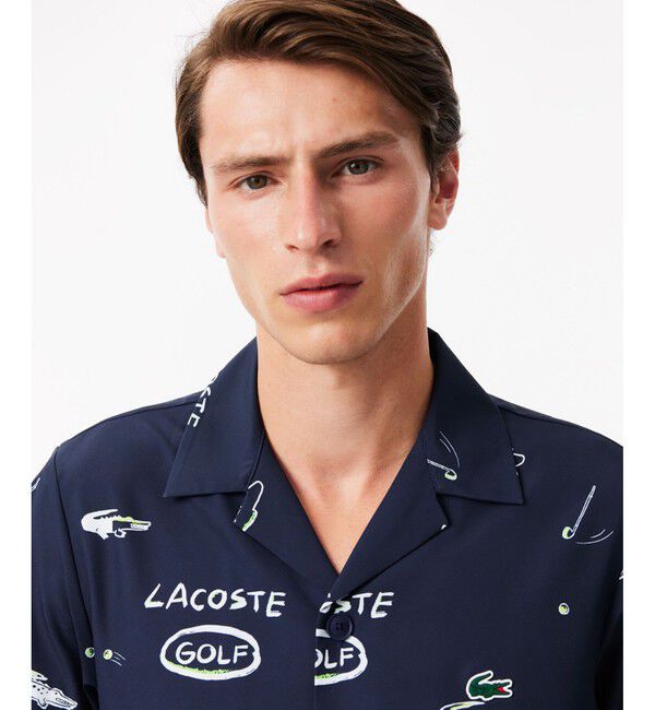 LACOSTE「ウルトラドライ オープンカラー総柄シャツ / 開襟シャツ」|シャツ・ブラウス|
