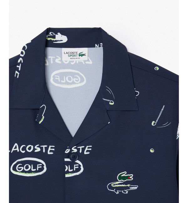 LACOSTE「ウルトラドライ オープンカラー総柄シャツ / 開襟シャツ」|シャツ・ブラウス|