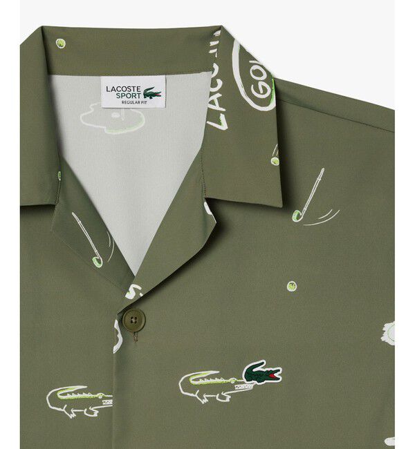 LACOSTE「ウルトラドライ オープンカラー総柄シャツ / 開襟シャツ」|シャツ・ブラウス|