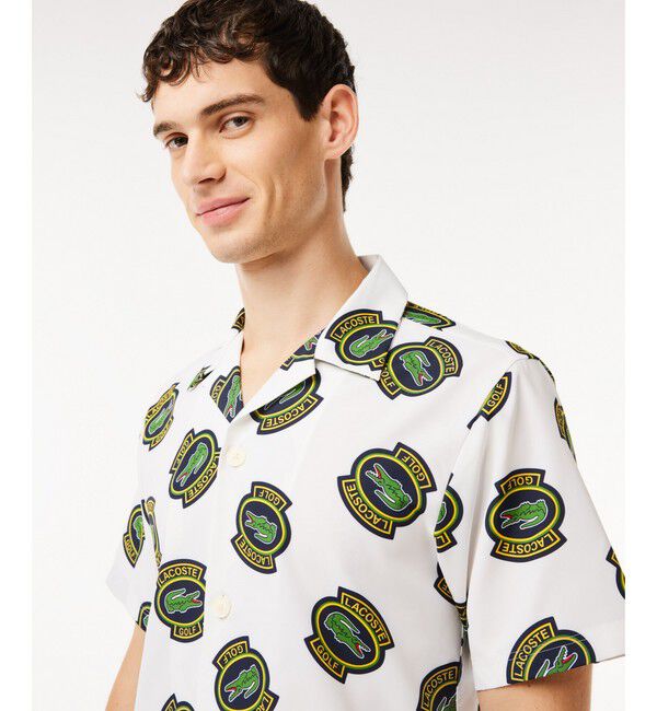 LACOSTE「ウルトラドライ オープンカラー総柄シャツ / 開襟シャツ」|シャツ・ブラウス|