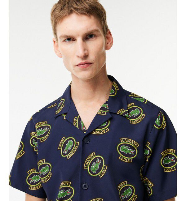 LACOSTE「ウルトラドライ オープンカラー総柄シャツ / 開襟シャツ」|シャツ・ブラウス|