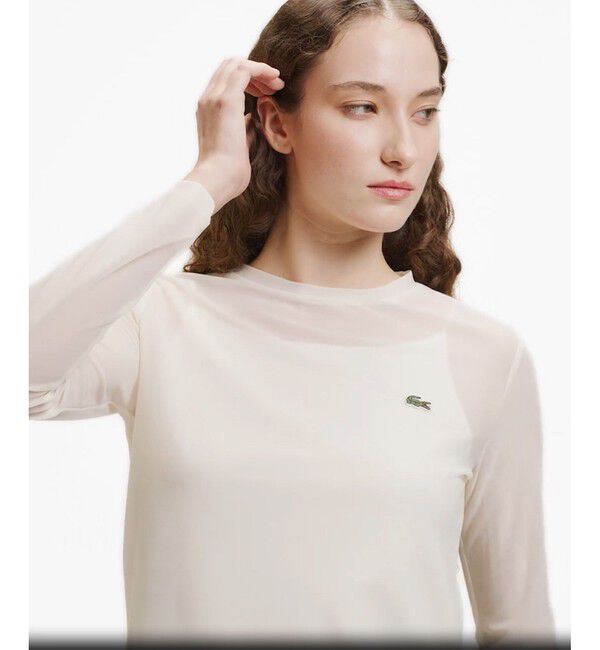 LACOSTE「レイヤードシアートップス キャミソール付き」|Tシャツ・カットソー|オフホワイト