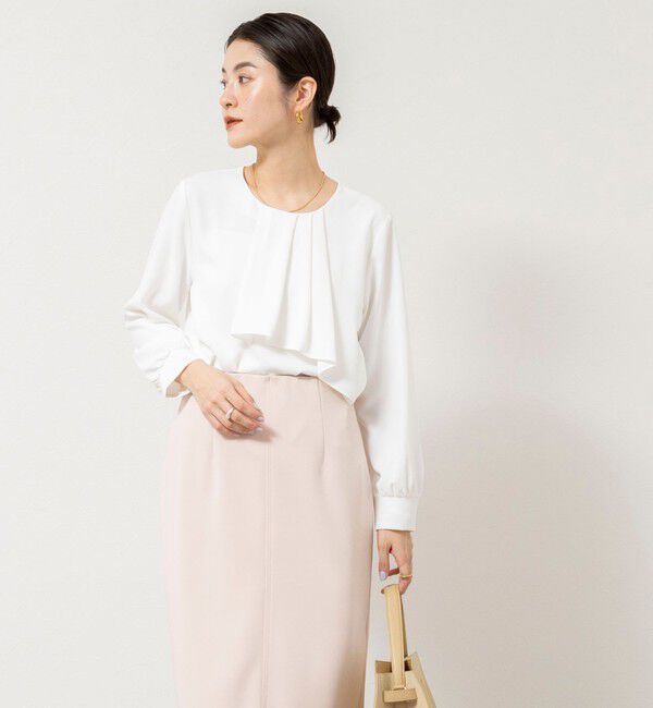 NOLLEY'S sophi「ウォッシャブルファンクショナルジョーゼットプリントタックフレアーブラウス」|シャツ・ブラウス|