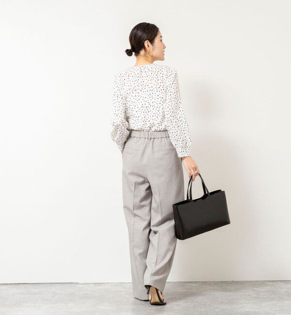 NOLLEY'S sophi「ウォッシャブルファンクショナルジョーゼットプリントタックフレアーブラウス」|シャツ・ブラウス|