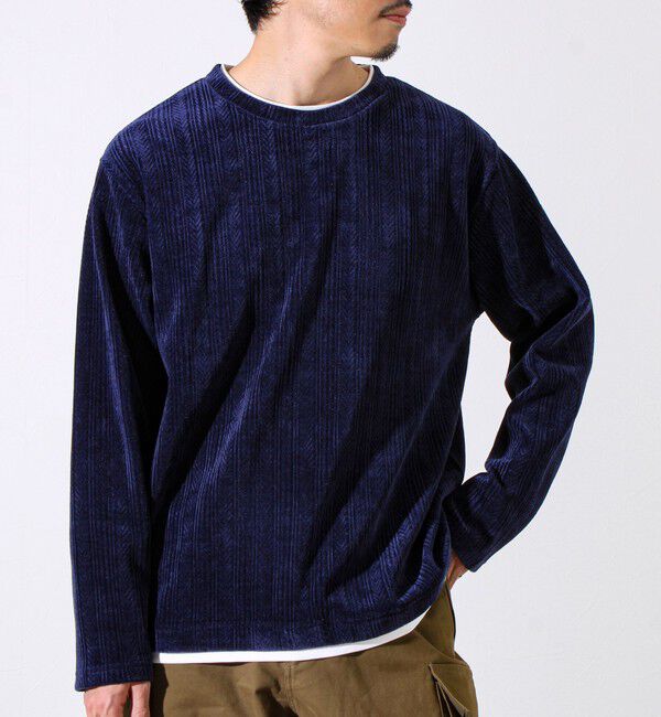 GLOSTER「【上品な光沢感】シェニールフェイクレイヤードカットソー」|Tシャツ・カットソー|