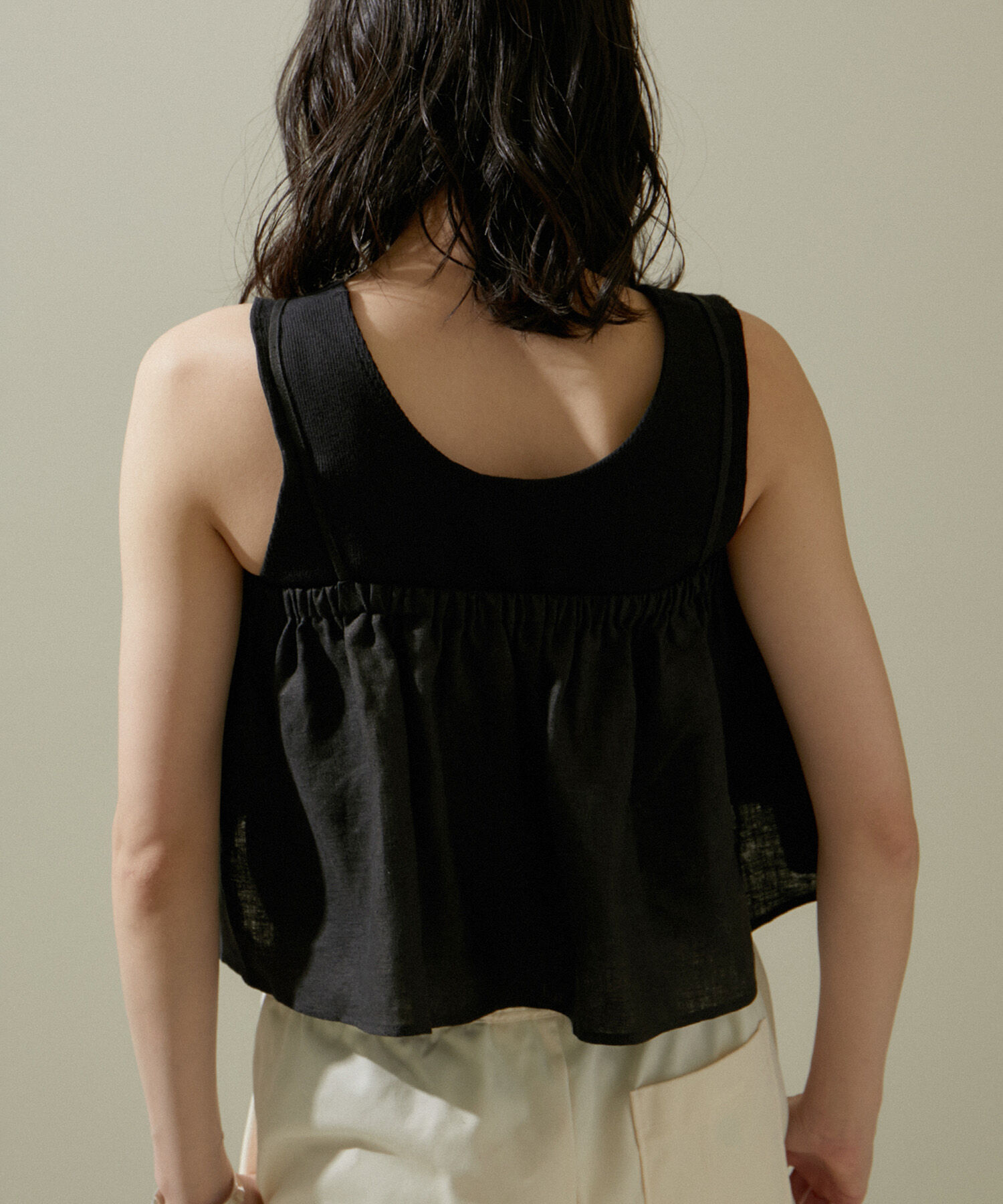 SALON adam et rope'「リネンビスチェ＆リブタンクセット」|タンクトップ|