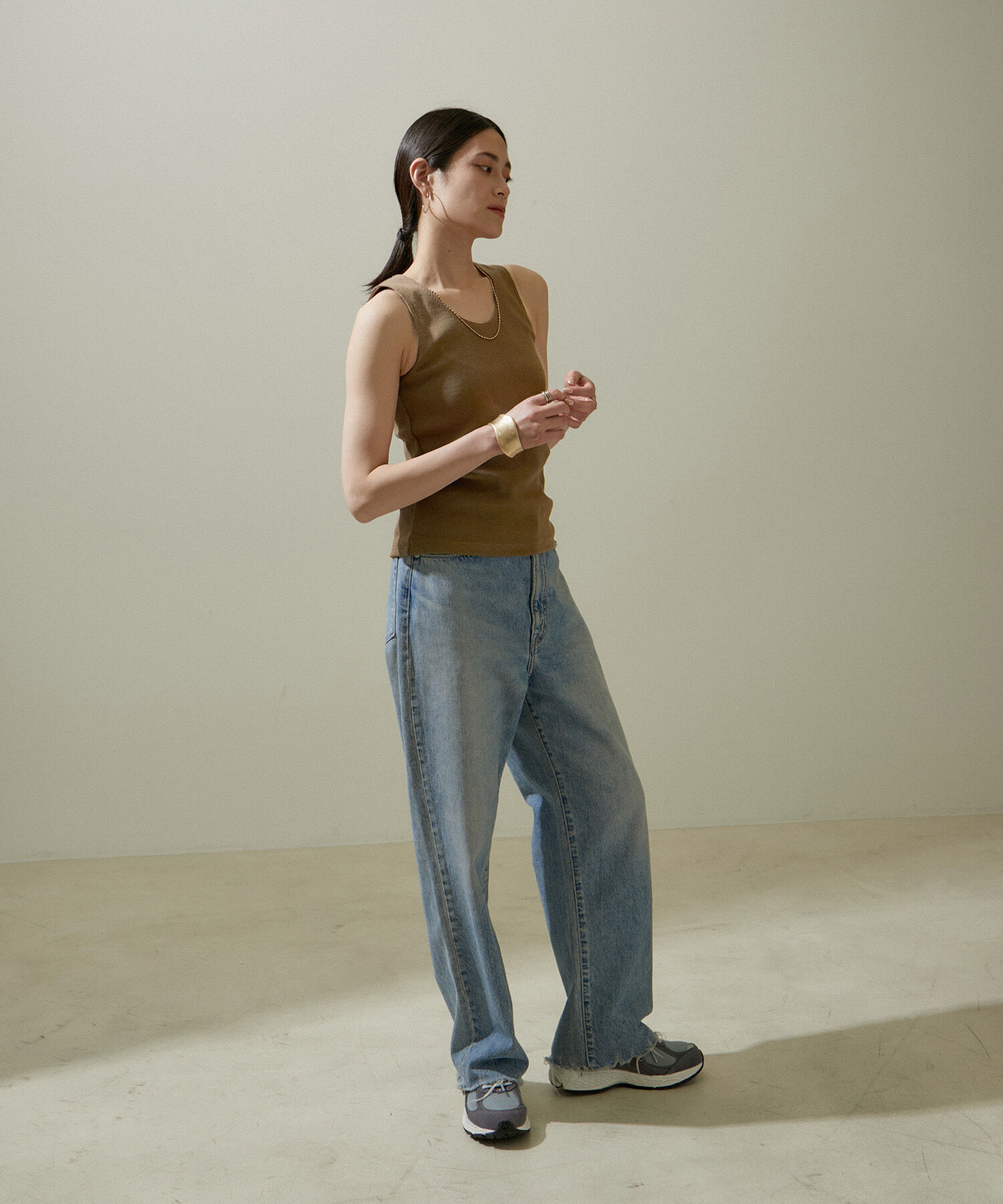 SALON adam et rope'「リネンビスチェ＆リブタンクセット」|タンクトップ|