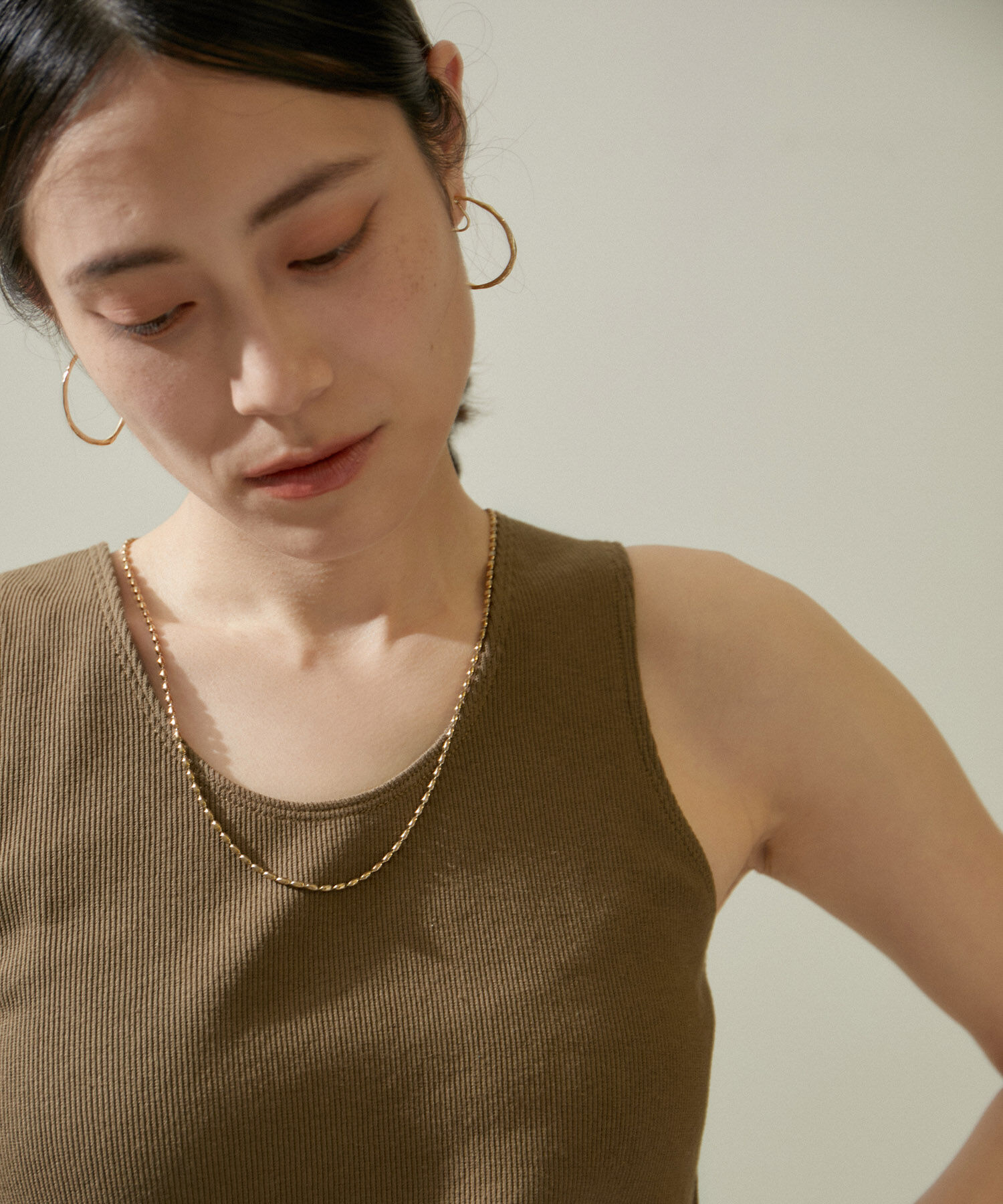 SALON adam et rope'「リネンビスチェ＆リブタンクセット」|タンクトップ|