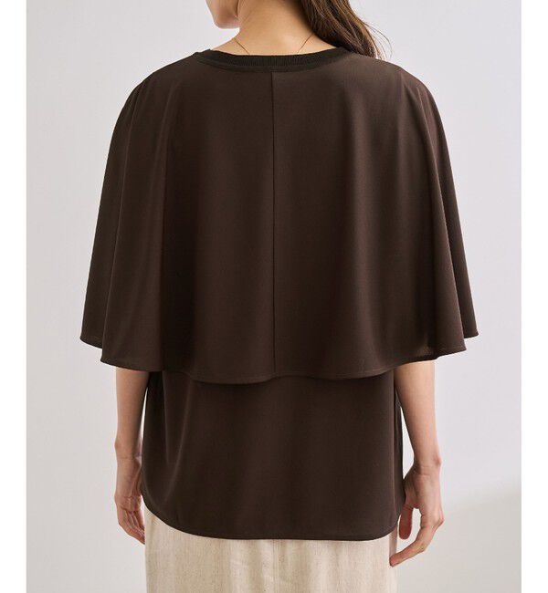 ROPE「【洗える】ケープスリーブ リンキングブラウス」|シャツ・ブラウス|