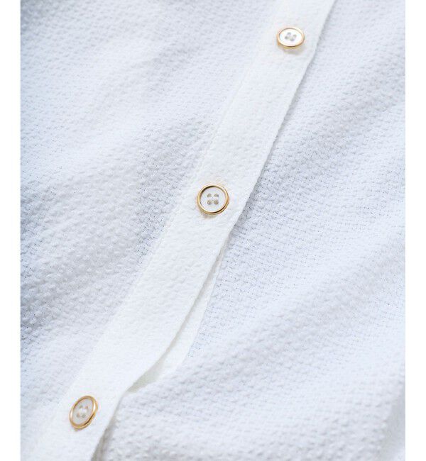 VIS「【UVケア/洗える】フレンチスリーブサッカーブラウス」|シャツ・ブラウス|