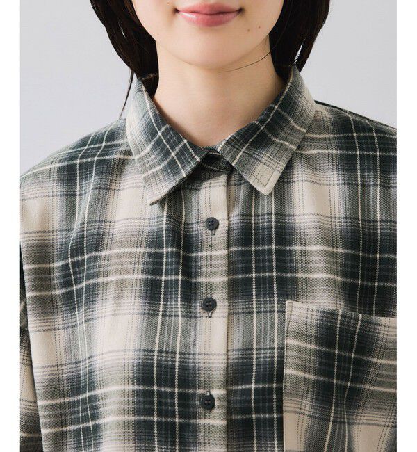 VIS「【WEB/一部店舗限定】オンブレチェックショートシャツ」|シャツ・ブラウス|