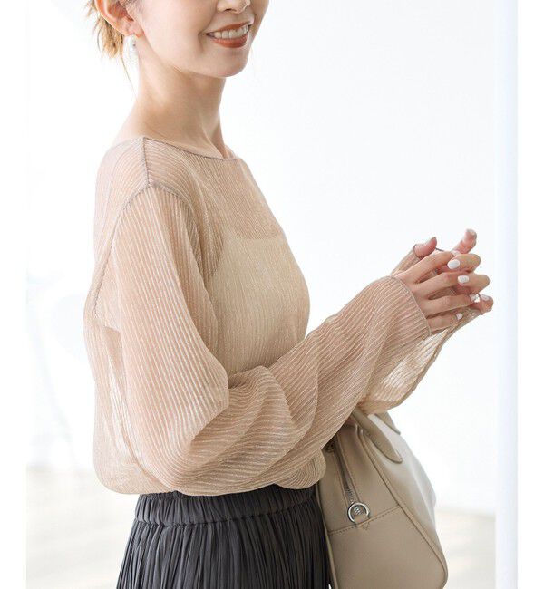 Rope&rsquo;Picnic「ラメシアープリーツトップス」|Tシャツ・カットソー|ピンク(63)