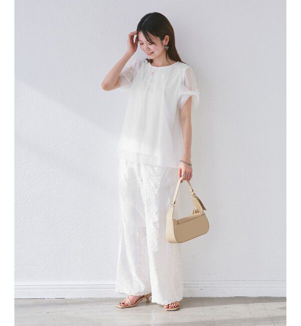 Rope&rsquo;Picnic「Cutee チュールドッキングツイストスリーブトップス/リンクコーデ」|Tシャツ・カットソー|