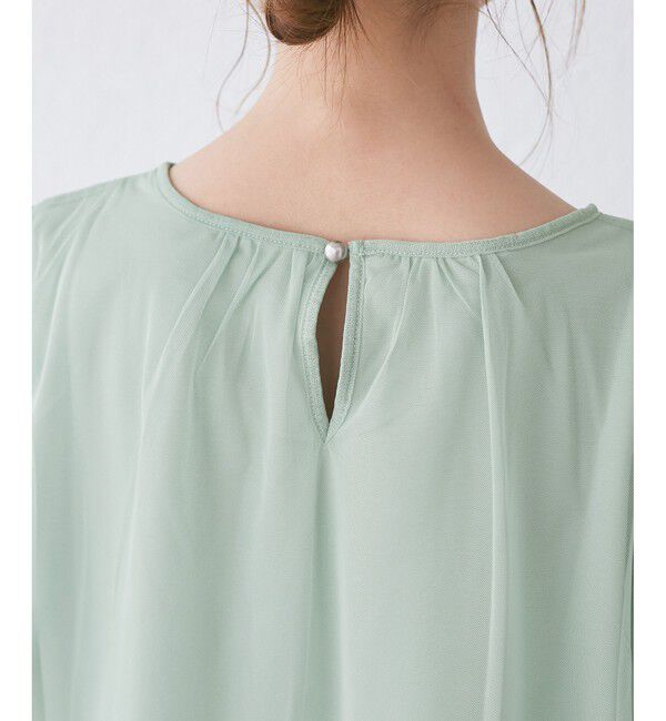 Rope&rsquo;Picnic「Cutee チュールドッキングツイストスリーブトップス/リンクコーデ」|Tシャツ・カットソー|