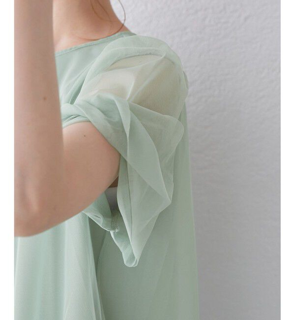 Rope&rsquo;Picnic「Cutee チュールドッキングツイストスリーブトップス/リンクコーデ」|Tシャツ・カットソー|