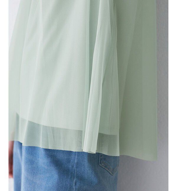 Rope&rsquo;Picnic「Cutee チュールドッキングツイストスリーブトップス/リンクコーデ」|Tシャツ・カットソー|