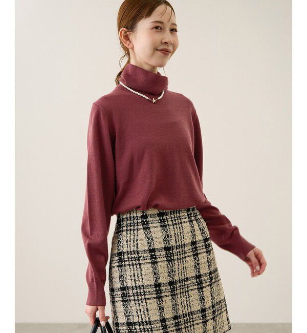 Rope&rsquo;Picnic「アンチピリング天竺タートルネックニットプルオーバー/イージーケア」|ニット・セーター|