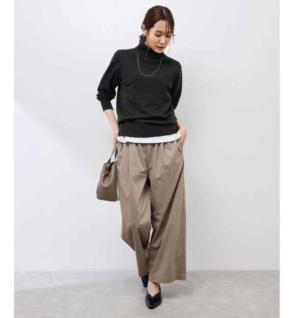 Rope&rsquo;Picnic「アンチピリング天竺タートルネックニットプルオーバー/イージーケア」|ニット・セーター|